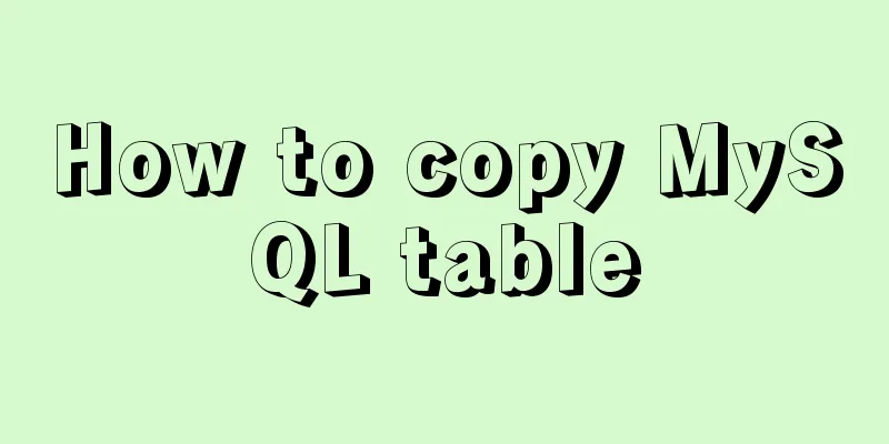 How to copy MySQL table