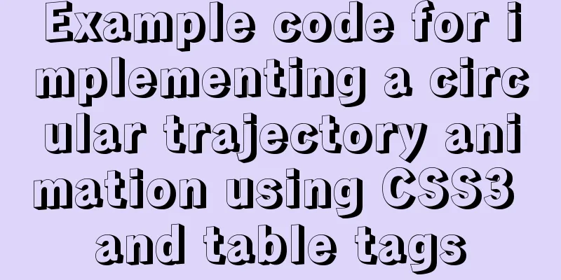 Example code for implementing a circular trajectory animation using CSS3 and table tags