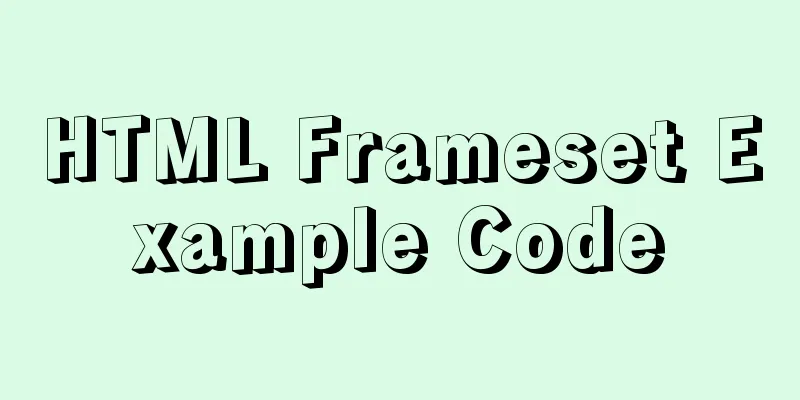 HTML Frameset Example Code