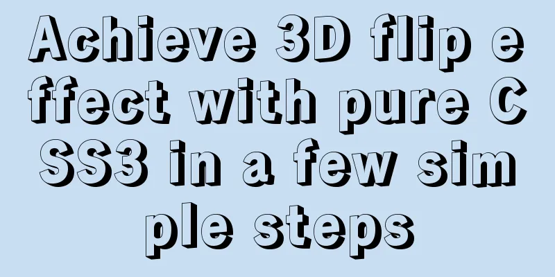 Achieve 3D flip effect with pure CSS3 in a few simple steps