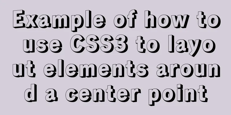 Example of how to use CSS3 to layout elements around a center point