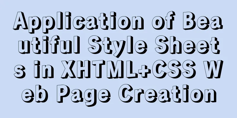 Application of Beautiful Style Sheets in XHTML+CSS Web Page Creation