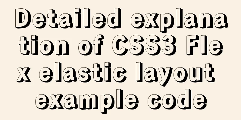 Detailed explanation of CSS3 Flex elastic layout example code