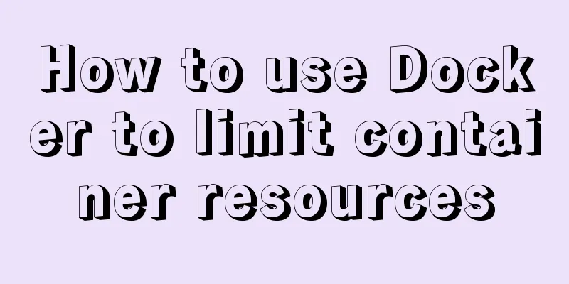 How to use Docker to limit container resources