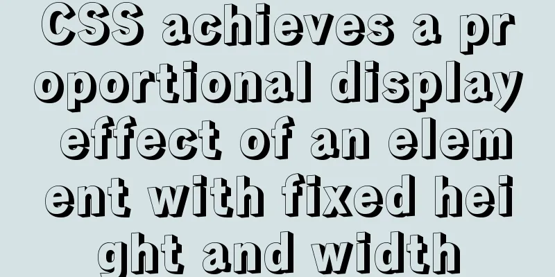 CSS achieves a proportional display effect of an element with fixed height and width