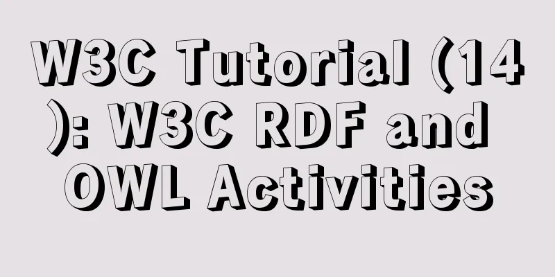 W3C Tutorial (14): W3C RDF and OWL Activities