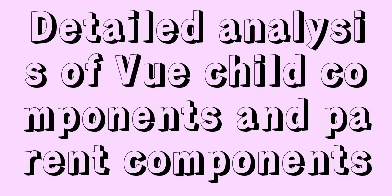 Detailed analysis of Vue child components and parent components