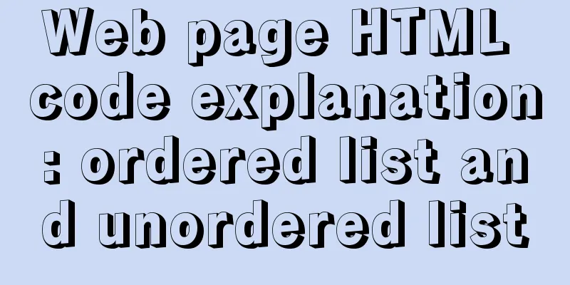 Web page HTML code explanation: ordered list and unordered list