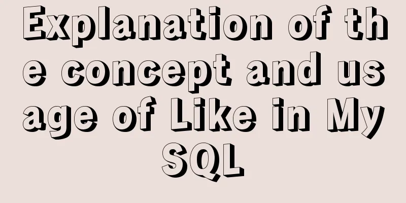 Explanation of the concept and usage of Like in MySQL