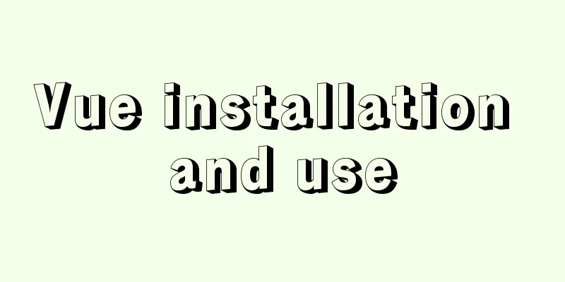 Vue installation and use