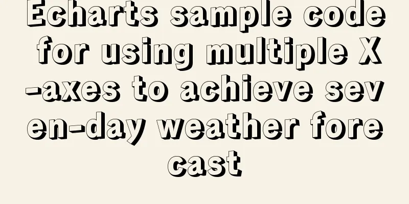 Echarts sample code for using multiple X-axes to achieve seven-day weather forecast