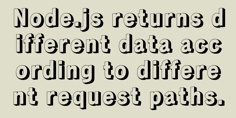 Node.js returns different data according to different request paths.