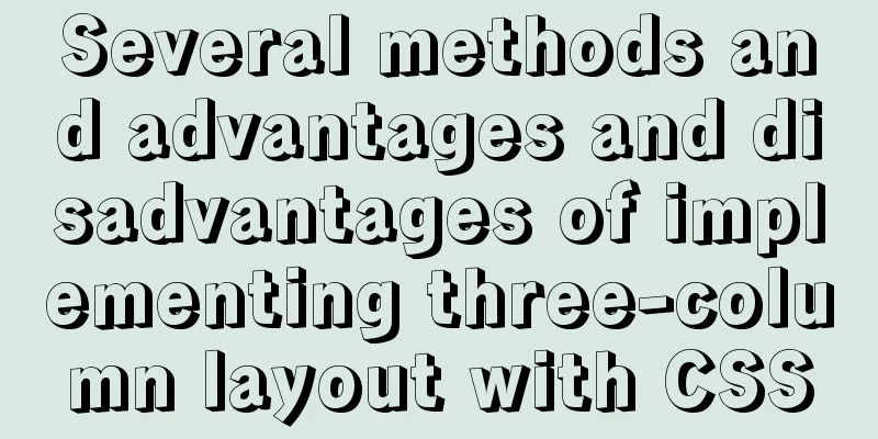 Several methods and advantages and disadvantages of implementing three-column layout with CSS