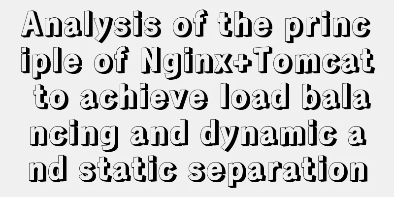 Analysis of the principle of Nginx+Tomcat to achieve load balancing and dynamic and static separation
