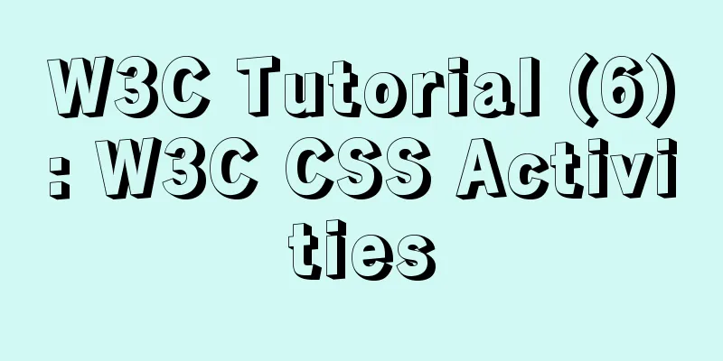 W3C Tutorial (6): W3C CSS Activities