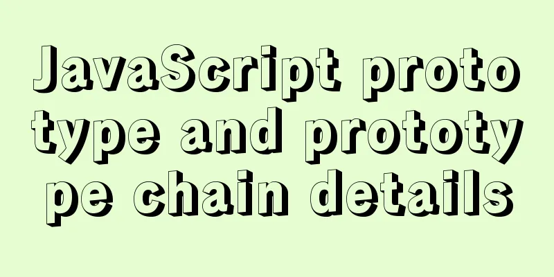 JavaScript prototype and prototype chain details
