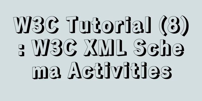 W3C Tutorial (8): W3C XML Schema Activities