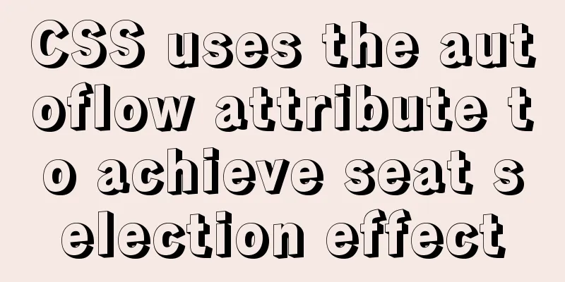 CSS uses the autoflow attribute to achieve seat selection effect