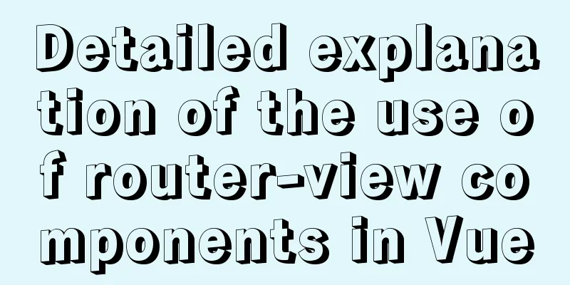 Detailed explanation of the use of router-view components in Vue