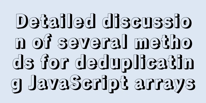 Detailed discussion of several methods for deduplicating JavaScript arrays