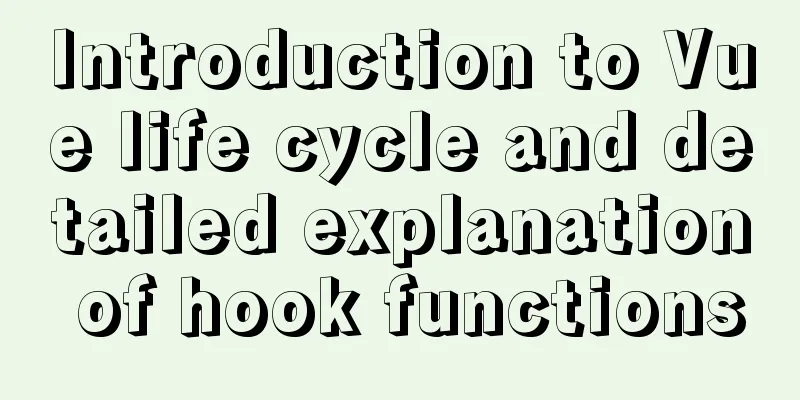 Introduction to Vue life cycle and detailed explanation of hook functions