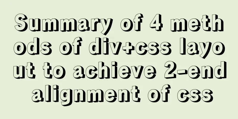 Summary of 4 methods of div+css layout to achieve 2-end alignment of css