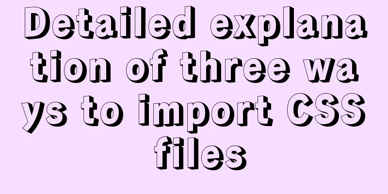 Detailed explanation of three ways to import CSS files