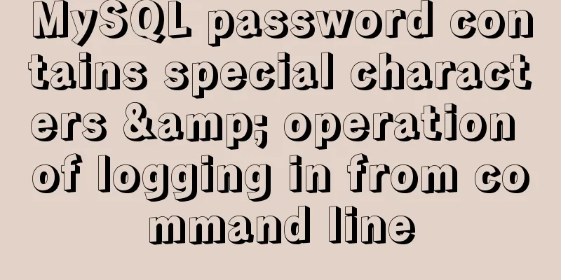 MySQL password contains special characters & operation of logging in from command line