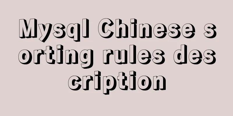Mysql Chinese sorting rules description