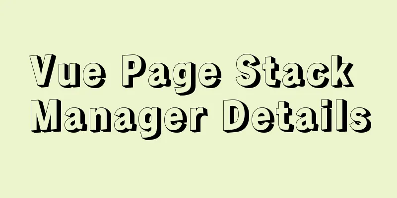 Vue Page Stack Manager Details