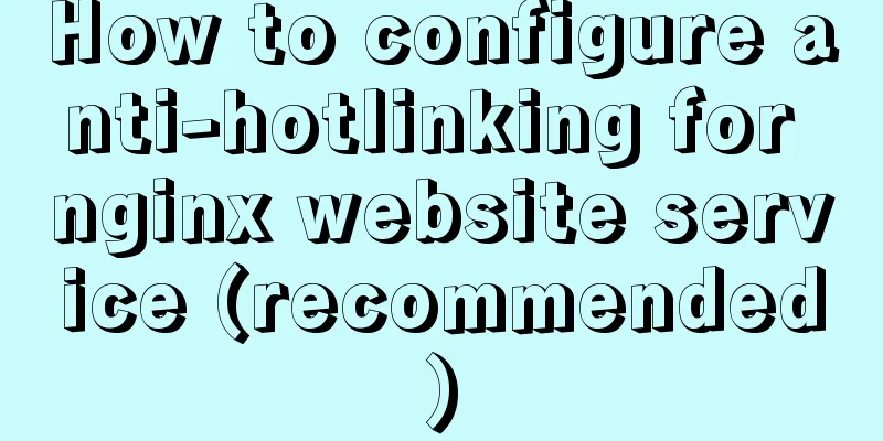 How to configure anti-hotlinking for nginx website service (recommended)