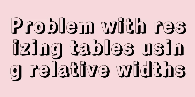 Problem with resizing tables using relative widths