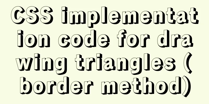 CSS implementation code for drawing triangles (border method)