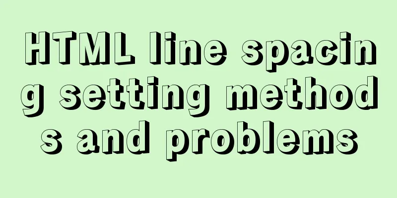 HTML line spacing setting methods and problems