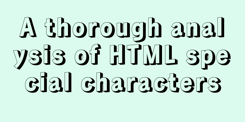 A thorough analysis of HTML special characters