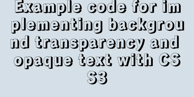 Example code for implementing background transparency and opaque text with CSS3