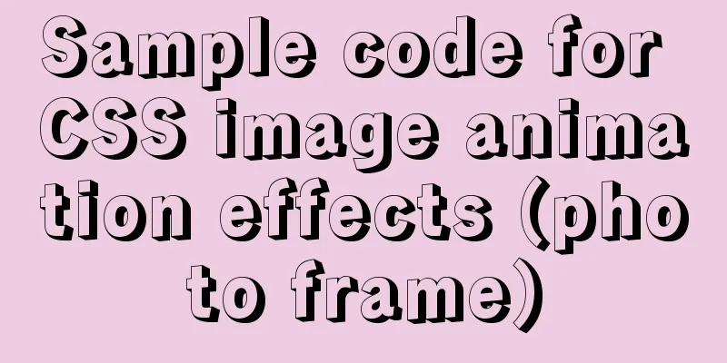 Sample code for CSS image animation effects (photo frame)