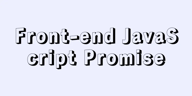 Front-end JavaScript Promise