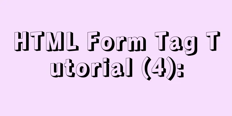 HTML Form Tag Tutorial (4):