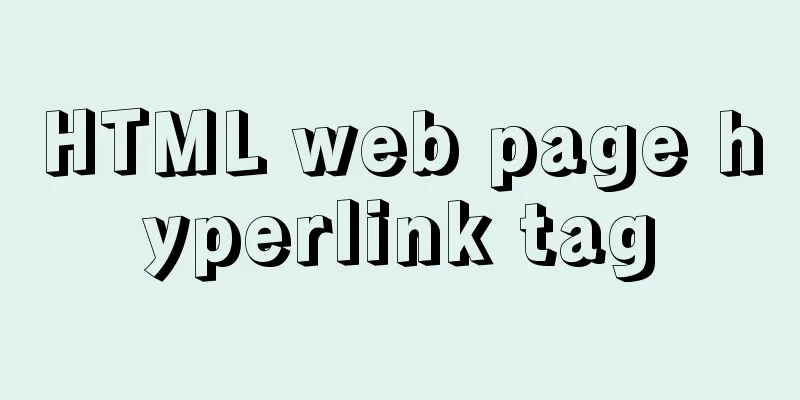 HTML web page hyperlink tag