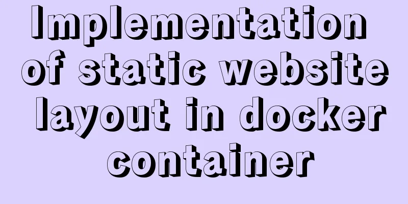 Implementation of static website layout in docker container