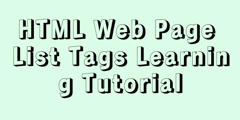 HTML Web Page List Tags Learning Tutorial