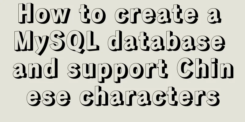 How to create a MySQL database and support Chinese characters