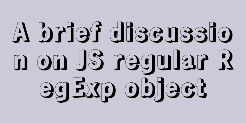 A brief discussion on JS regular RegExp object