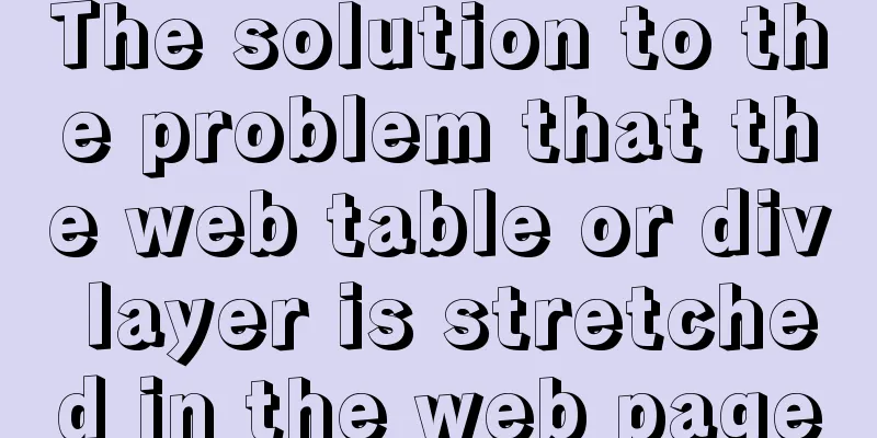 The solution to the problem that the web table or div layer is stretched in the web page