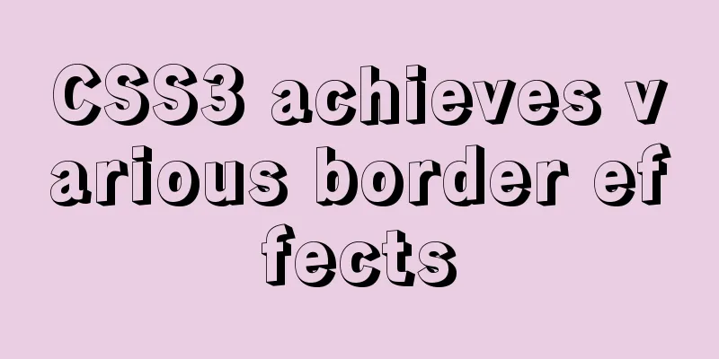 CSS3 achieves various border effects