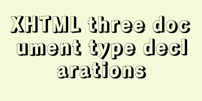 XHTML three document type declarations