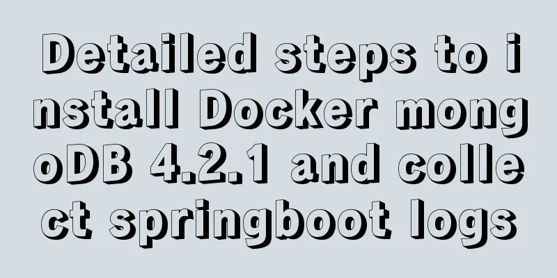 Detailed steps to install Docker mongoDB 4.2.1 and collect springboot logs