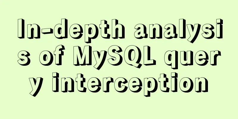 In-depth analysis of MySQL query interception