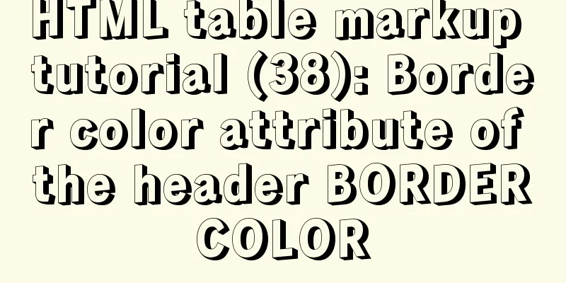 HTML table markup tutorial (38): Border color attribute of the header BORDERCOLOR